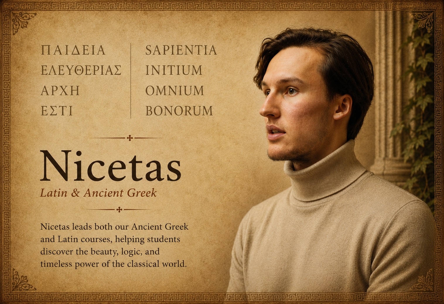 Portrait plate of Nicetas, teacher of Latin and Ancient Greek