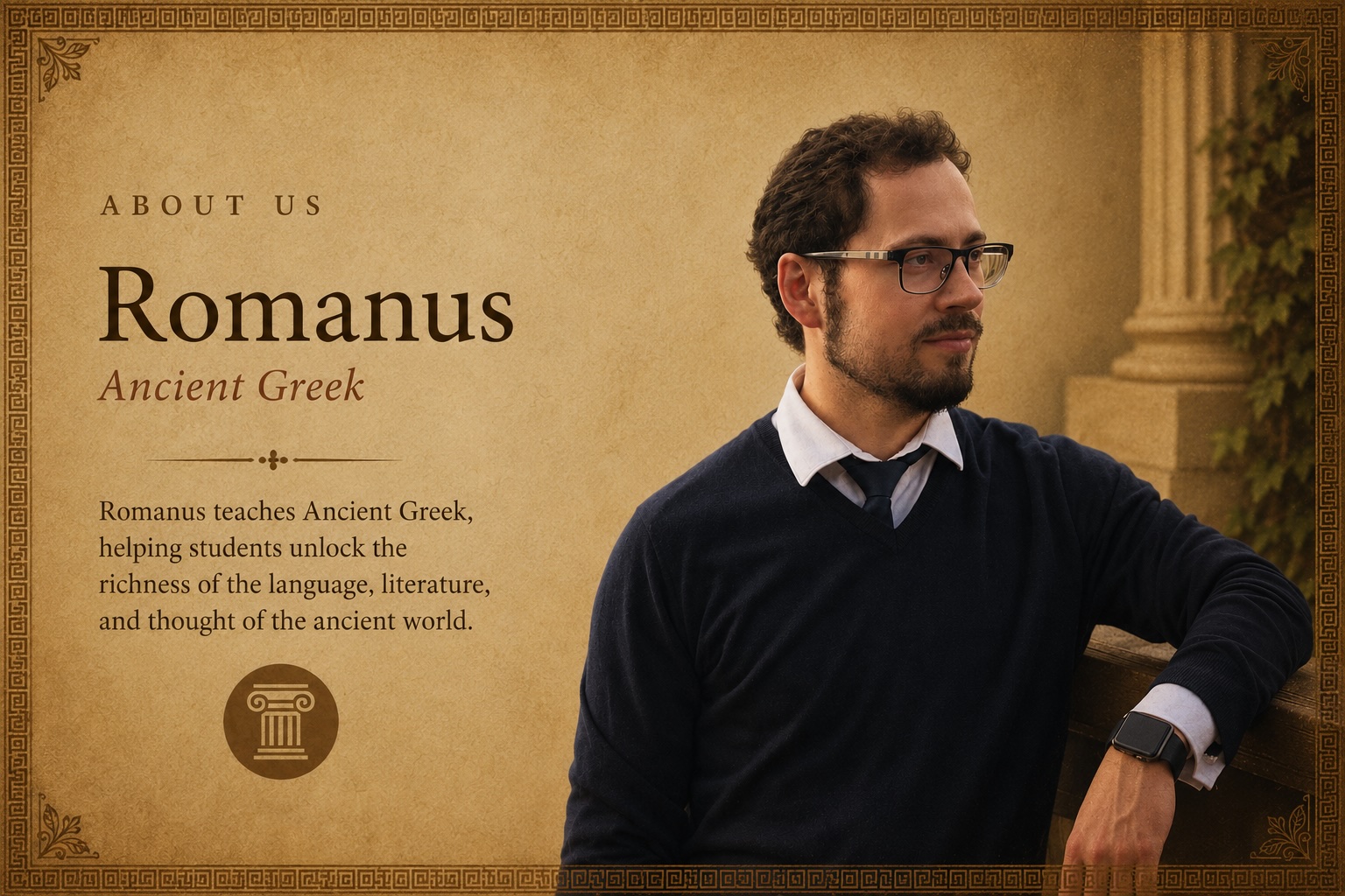 Portrait plate of Romanus, teacher of Ancient Greek