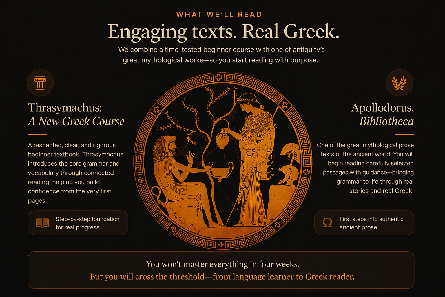 What we'll read for Greek: Thrasymachus and Apollodorus presented in Akro's bronze visual style