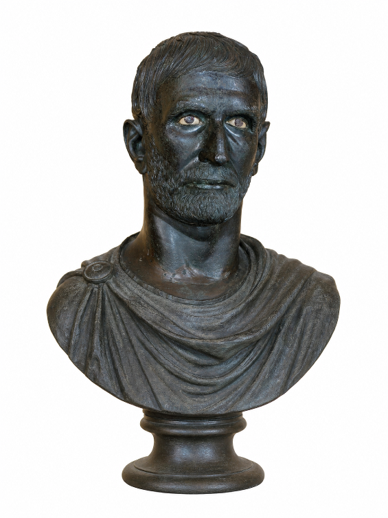 Bronze portrait of a Roman man